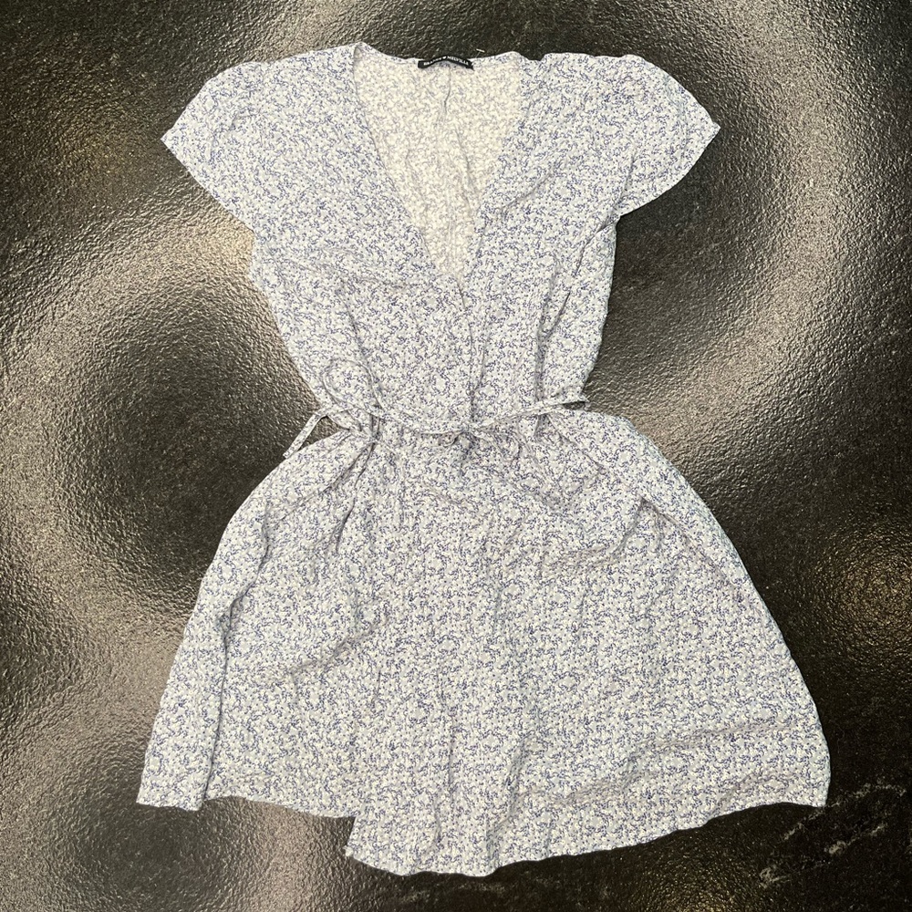 Brandy Melville floral wrap dress, Color: Blue floral, Size: One Size